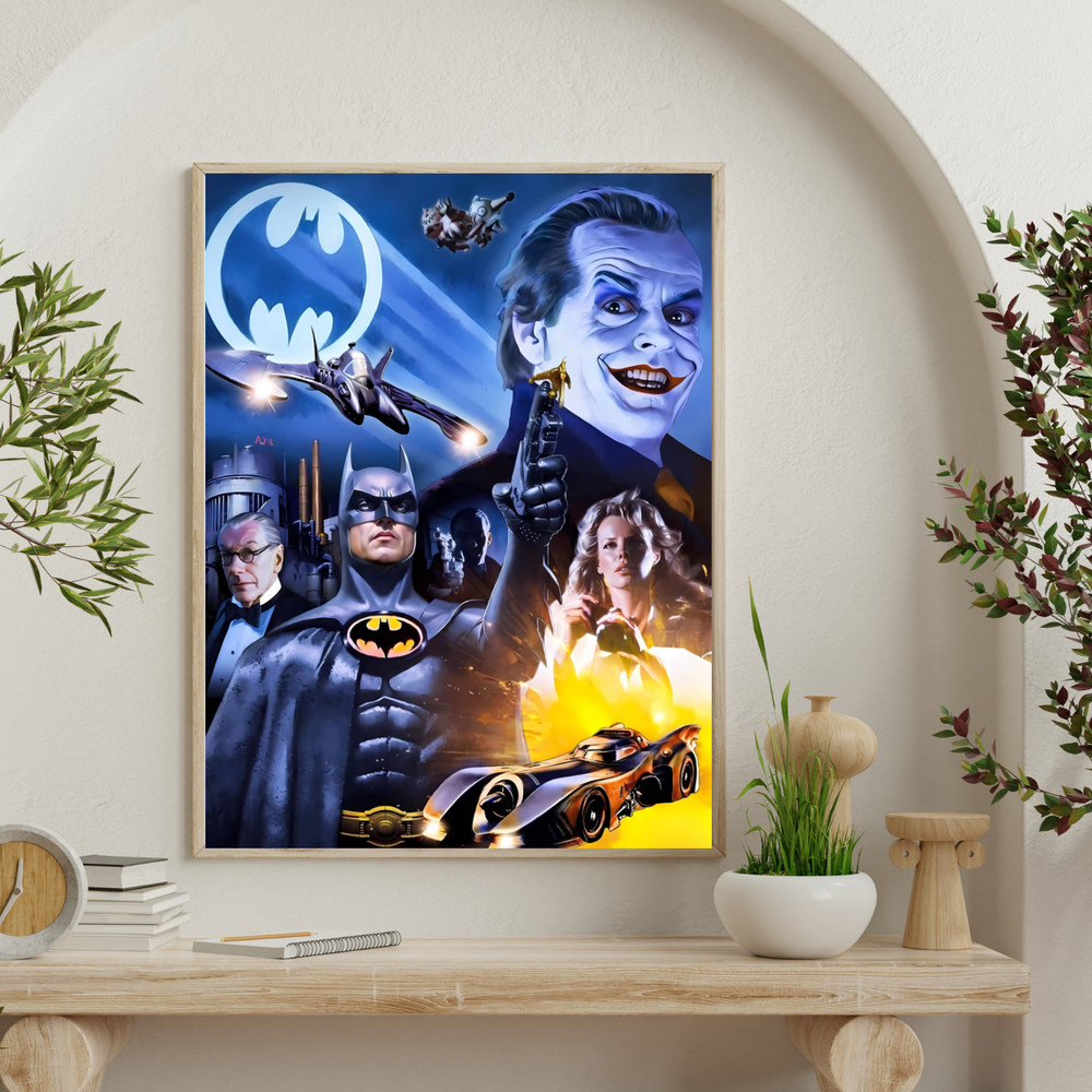 Huge 1989 Batman Movie Poster Collector’s Poster Michael Keaton DC Comics Art