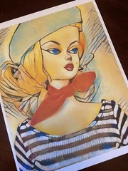 Retro Barbie Portrait As An Artist 8×10 Art Print