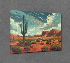 Southwest Arizona Desert Canvas Art, Cactus Landscape Wall Decor