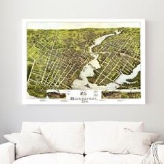 Old Map of Bridgeport, CT 1875 – Vintage Bridgeport Connecti