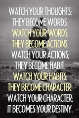 Watch Your Thoughts Motivational Inspirational Buddha Quote Rock Poster 12×18