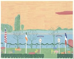 JACQUES PELLEGRIN La Marine 23″ x 28.75″ Serigraph 1985 Folk Art Multicolor Mari