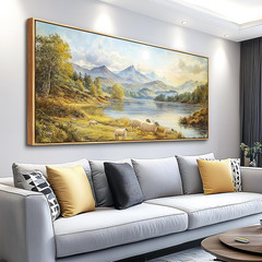 Large Framed Sheep Landscape Wall Art for Modern Farmhouse Decor 30×60 IN
